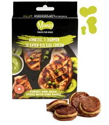 Ласощі для собак біфштекс з індички та качки під ківі соусом Mavsy Refined jerky TURKEY AND DUCK STEAK WITH KIWI SAUCE , 100 г