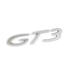 Емблема напис GT3 для Porsche срібло МАТОВЕ пластик (на скотчі)