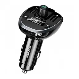 FM-трансмітер USAMS CC115 C21 Dual USB 3.4A Digital Display Wireless FM Car Charger Чорний