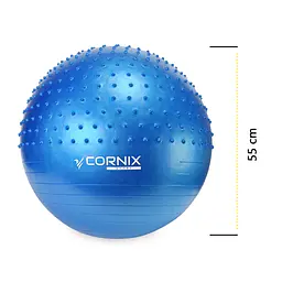 М'яч для фітнесу (фітбол) Cornix 55 см напівмасажний Anti-Burst Blue XR-0459 - мініатюра 8