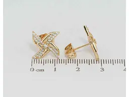 Сережки Xuping Позолота 18K пусети "Вітряки з цирконієм" (184199) - мініатюра 2