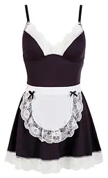 Костюм покоївки Cottelli Collection Costumes L чорний - мініатюра 4