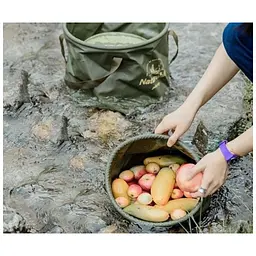 Відро складне Naturehike ПВХ NH20SJ040 20 л зелене (6927595764640) - мініатюра 2