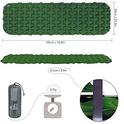 Матрац надувний Naturehike FC-10 (NH19Z001-P) 195см графіт - мініатюра 2