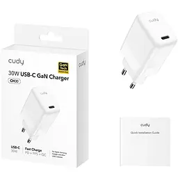Зарядний пристрій Cudy 30W GaN 1×USB-C QC+PD 3.0 (CH30_EU) - мініатюра 2
