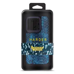 Кожаный чехол для Apple iPhone 14 Pro, Harder Lizard, синий, термополиуретан ТПУ + экокожа с имитацией кожи ящерицы, панель, защита корпуса, противоударный, микрофибра, рамка вокруг камеры, защита всего корпуса, (ARM76879) - мініатюра 3