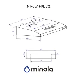 Витяжка плоска Minola HPL 512 BL - мініатюра 11