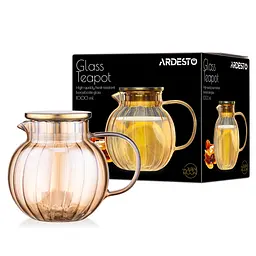 Заварник Ardesto Golden Moon 1000 мл боросилікатне скло та кришка нержавіюча сталь золотистий (AR3010BBG) - мініатюра 6