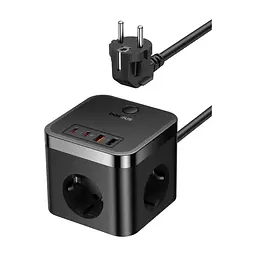 Мережевий фільтр живлення Baseus PowerCombo Cube Power Strip (E00066400117-00) - мініатюра 3