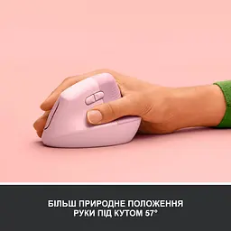 Бездротова миша Logitech Lift Vertical Ergonomic Mouse Wireless/Bluetooth Rose (910-006478) - мініатюра 3