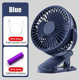 Вентилятор акумуляторний FAN-AF01 з USB з прищіпкою 3 швидкості, 360 градусів - мініатюра 3