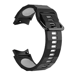 Браслет Ribbed Samsung Galaxy Watch 6 Classic 43mm 6 Classic 47mm - чорно-сірий ширина кріплення 20мм силікон Watchbands (W11-5WB17307404) - мініатюра 2