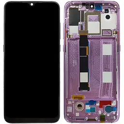 Дисплей Xiaomi Mi 9 чорний, OLED (Small LCD), з рамкою фіолетового кольору, Lavender Violet