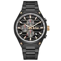 Чоловічий водостійкий наручний годинник Lee Cooper Ice (Чорний)