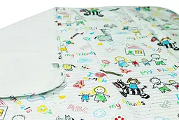 Багаторазова непромокальна пелюшка Еко Пупс Eco Cotton My Family 90х65 см білий - мініатюра 3