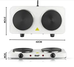 Електроплита настільна RAF R.8020A 2 конфорки дискова 2000W White (3_02422) - мініатюра 4