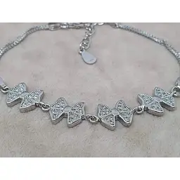 Срібний браслет TOP Silver Метелики з фіанітами. 550078Б - мініатюра 2