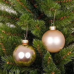 Комплект ялинкових кульок Mica Decorations скляні 6 см золоті 10 шт. (1180859) - мініатюра 2