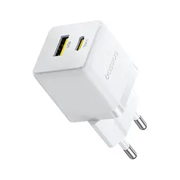 Зарядний пристрій Baseus Palm швидке заряджання USB-C + USB-A 20 Вт білий (P10111608213-00)