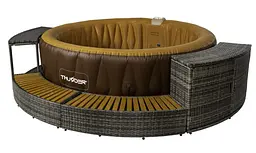 Джакузі-SPA надувне Thunder MOCHA 6-місне + сірі меблі з ротанга – 4 шт (MOCHA-HALF-GRAY)