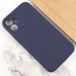 Чохол Silk Full Camera Protective (AA) NO LOGO для Apple iPhone 12 (6.1") Темно-синій / Midnight blue - мініатюра 3