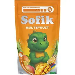 Напій соковий Sofik Multifruit зі смаком манго безалкогольний негазований 200 мл																											