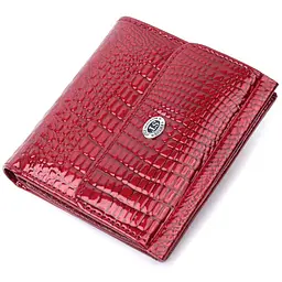 Фактурний жіночий гаманець із натуральної шкіри ST Leather 22705 червоний - мініатюра 5