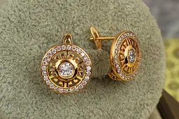 Сережки Xuping Jewelry сонце Версаче 1,5 см золотисті - мініатюра 2
