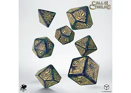 Набір кубиків Call of Cthulhu 7th Edition - Blue-green & Gold Dice Set (7 шт.) (SCTR22) - мініатюра 2