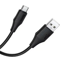 Дата кабель Hoco X124 Bien silicone USB to Type-C 3A (1m) Black - мініатюра 3