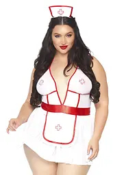 Костюм медсестри Leg Avenue Nightshift Nurse XL/XXL (плаття, трусики, шапочка) - мініатюра 1