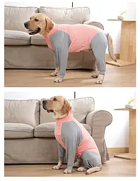 Піжама/попона для собак MOFESIPI Recovery Suit Pink&Grey - мініатюра 3