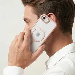 Чехол Apple iPhone 16e/17e, Unit MagSafe, розовый, прозрачный, магсейф, противоударный, магнитный, панель-накладка с поддержкой MagSafe, с поддержкой беспроводной зарядки, TPU+PC, защита всего корпуса, ударопрочный, ArmorStandart (ARM83875) - мініатюра 5