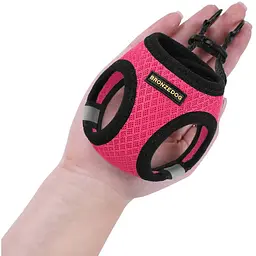 Шлея для собак Bronzedog Mesh Vest, розмір 4XS, 20х24 см, рожева - мініатюра 3