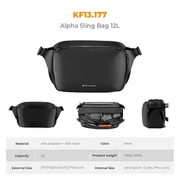 Фотосумка K&F Concept Alpha Camera Sling Bag Чорний, 12L (KF13.177) - мініатюра 2