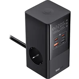 Мережевий зарядний пристрій Baseus GaN PowerCombo Tower Digital PowerStrip 35W Black E00023606113-00 [150724] - мініатюра 4
