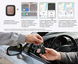 Bluetooth-трекер для пошуку речей UGREEN Finder Pro CM913 AirTag для Apple Find My для iPhone та iPad без підтримки Android із сонячним підзаряджанням зі звуковим пошуком 110 дБ із захистом від води IP68 зі сповіщеннями про залишену річ зі спільним доступом з режимом втрати з попередженнями про небажане відстеження з доступом із Mac або Apple Watch після прив’язування чорний із коричневою вставкою (75324) - мініатюра 6