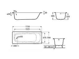 Ванна сталева Roca Duo Plus 180x80 A221670000 - мініатюра 2