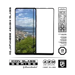 Захисне скло для Samsung Galaxy A21s (A217), Icon, 2.5D загартоване скло, повне проклеювання, глянсове, удароміцне, з олеофобним покриттям, сумісне з чохлами, міцність 9H, проста установка, ArmorStandart (ARM56243-GIC-BK) - мініатюра 2
