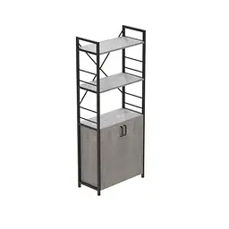 Етажерка 3/60 Ferrum-decor Серії Конект з тумбою 144x60x28 Чорний ДСП Бетон (FRD-104448)