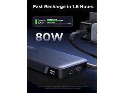 Зовнішній акумулятор (Power Bank) UGREEN PB551 20000mAh 145W Grey (55992) - мініатюра 7