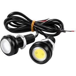LED Денні ходові вогні ДХО очі на скотчі D20 мм 1.5W 12V Білі 2 шт.