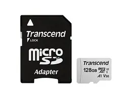 Карта памяти Transcend 300S microSDXC UHS-I U3+ SD Adapter 128 GB (TS128GUSD300S-A)
