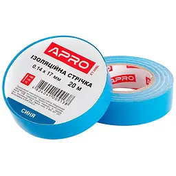 Стрічка електроізоляційна APRO ізолента 25 м x 17 x 0.14 мм синя в упаковці 10 шт.