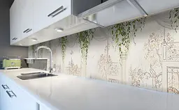 Кухонний фартух Лоза вінілова наклейка для кухні ПВХ колони Абстракція Сірий 60х200 см Happy Pocket Z181347 - мініатюра 6