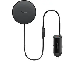 Бездротовий Автомобільний зарядний пристрій Baseus CW01 MagSafe Wireless Charging 15W (+АЗУ USB 25W) чорний C40141000111-01 - мініатюра 6
