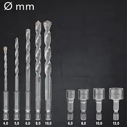 Набір біт і свердел Trotec 49 pieces Hexagon Shank Drill and Bit Set (6200001160) - мініатюра 18