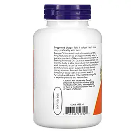 Жирні кислоти NOW Borage Oil 1000 mg, 120 капсул - мініатюра 3