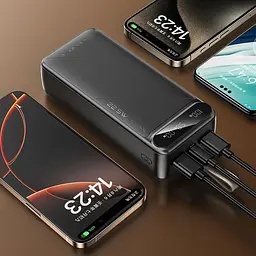 Повербанк Awei PA12 на 30000 mah 22.5W Чорний, зовнішній акумулятор роутера — телефона, потужний powerbank - мініатюра 3