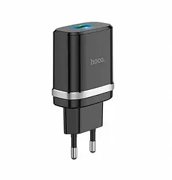 Мережевий зарядний пристрій 1 USB Hoco C12Q Smart QC 3.0 3A Black - мініатюра 2
